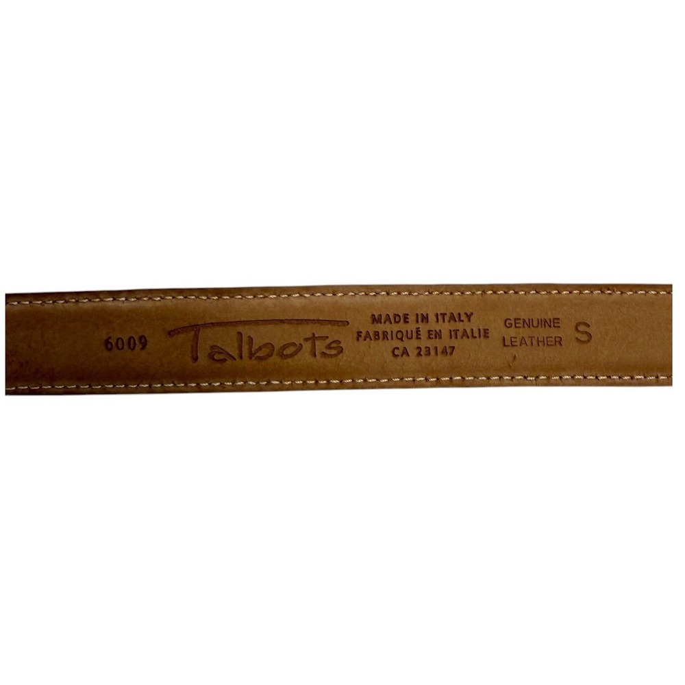 Talbots Vintage Brown Crocodile Embossed Leather Alligator Buckle Belt Italy S - Picture 5 of 7